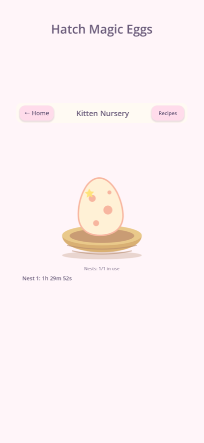 The Kitten Nursery with a Magic Egg